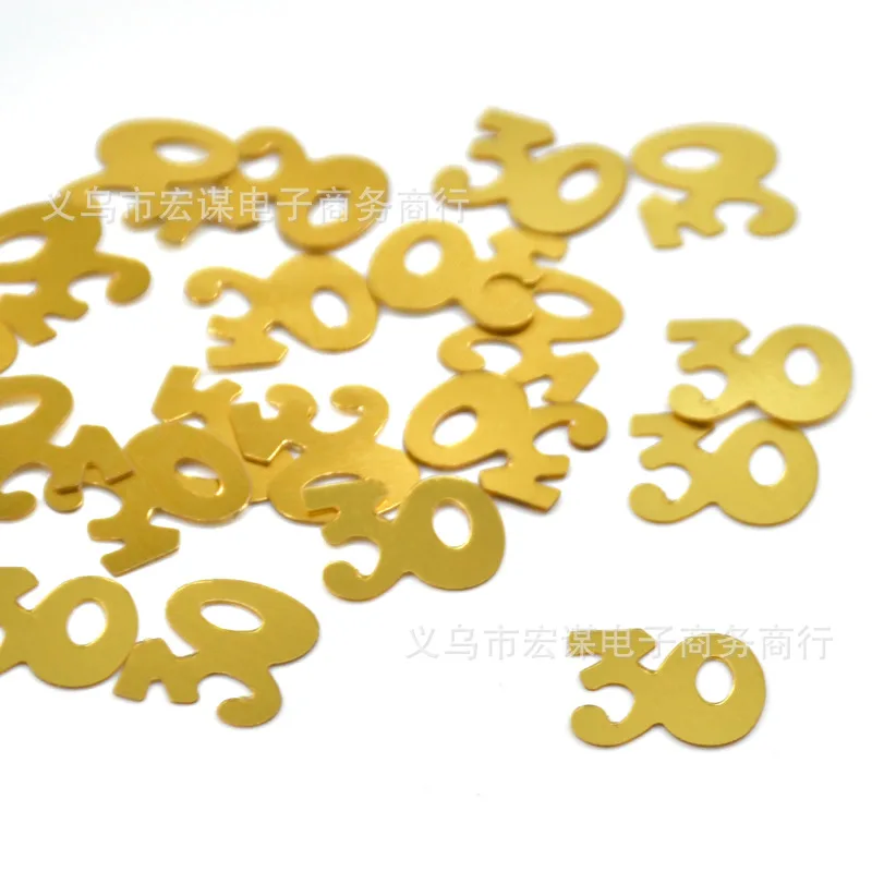 Rose Gold Happy Birthday & Anniversary Celebration Confetti with Foil Stars Sequins Table Decor