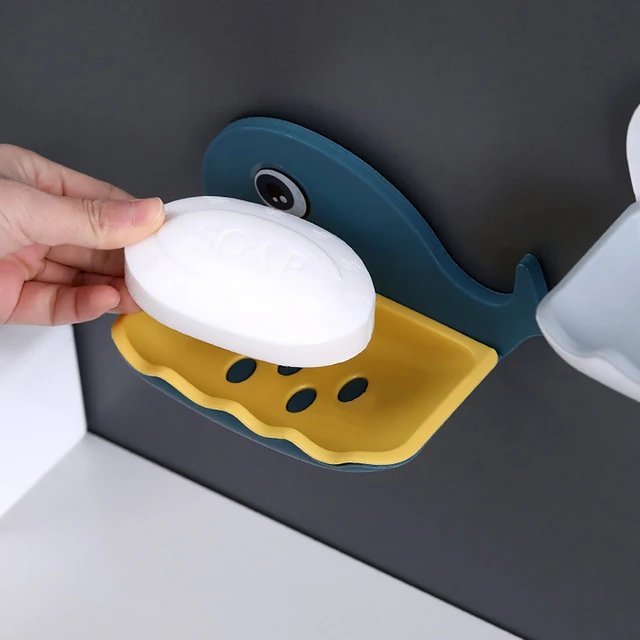 Cartoon Hanging Bathroom Soap Tray Suction Cup Plastic Self Draining Soap  Holder for Shower Wall