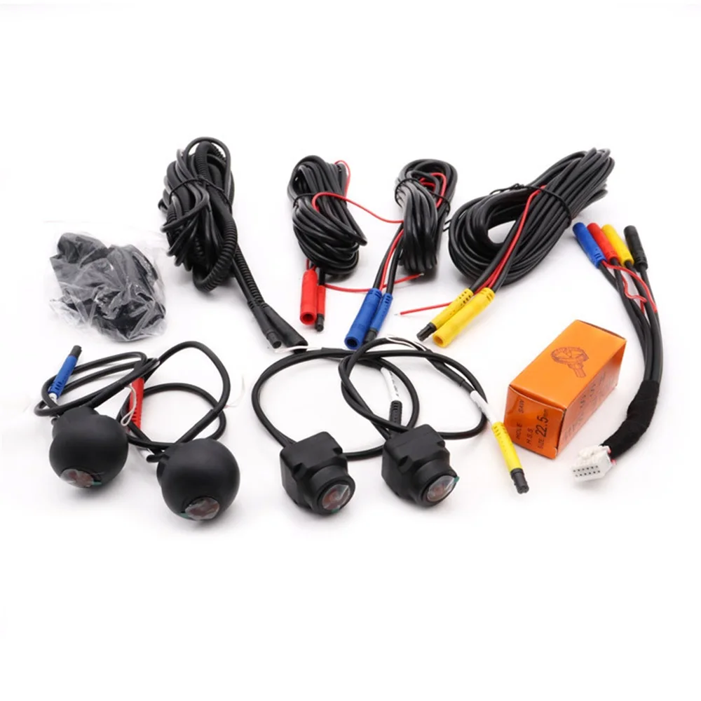 Car 1080P AHD 360 Camera Panoramic Surround View Right + Left + Front + Rear View Camera System for Android Auto Radio Night Vision 360 panoramic camera 360 degree camera