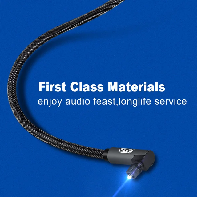 Emk – Câble Optique 90 Degrés Toslink, Câble Audio Spdif En Nylon Tressé,  Pour Barre De Son Smart Tv, Haut-parleur Dvd - Audio & Vidéo Câbles -  AliExpress