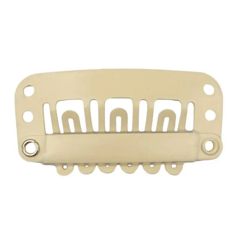 Chunni Clips with Safety Pins,10PCS Chunni Dupatta Clip,Sturdy 10-Tooth  Stainless Steel Hair Extension Clip (Beige,One Size)