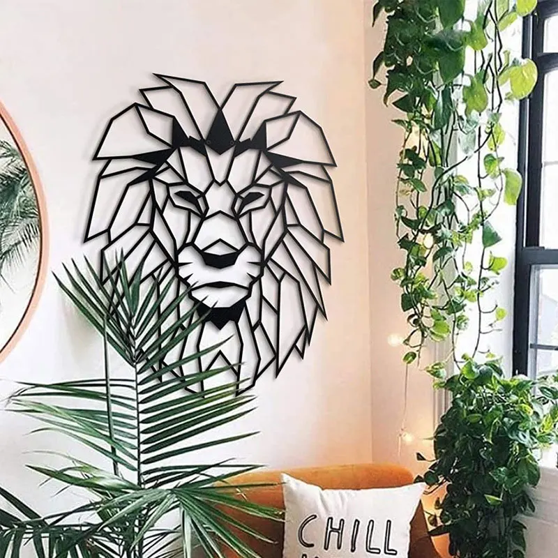 

Lion Metal Wall Art Animal Iron Art Hanging Decorations Home Decor Living Room Bedroom Office Garden Decorative Accessories