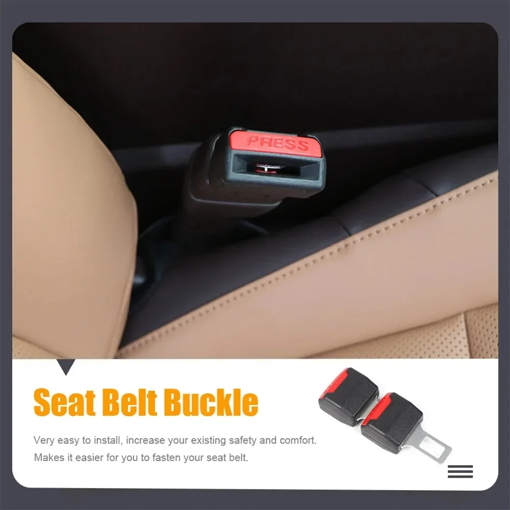 2 PCS Seat Belt Extender Car Seat Belt Clip Safety Lock Buckle Plug Thick Insert Socket