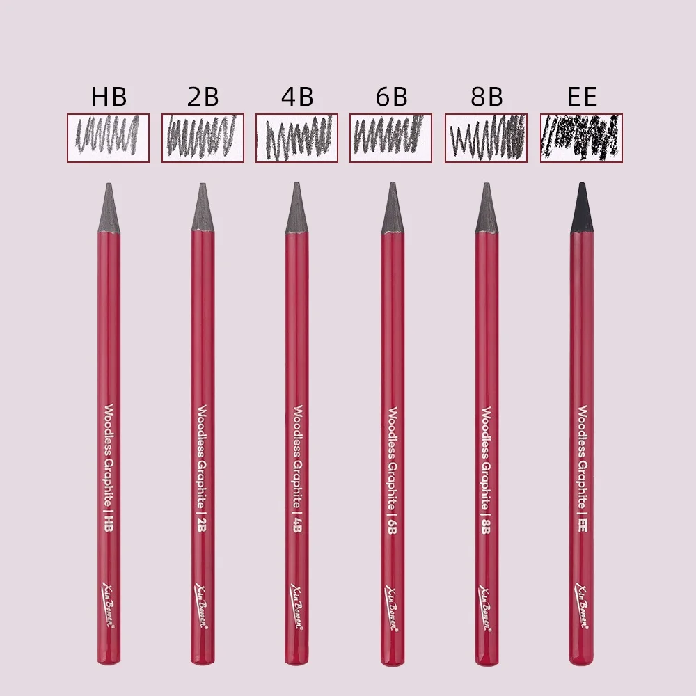 Professional Woodless Graphite Sketching Pencils Set 6 Pack (HB 2B 4B 6B 8B EE) Charcoal Drawing Pencils for Art Student Shading sketch pencils charcoal pencils sketch drawing tools sketching pen set sketching pens