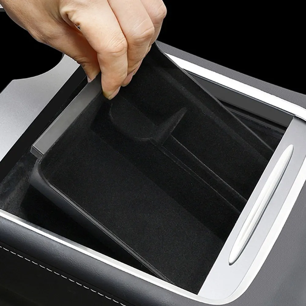 Boîte D'accoudoir Pour Tesla Model 3 / Y - Double Couche, Rangement Supplémentaire | Porte-gobelet, Support Téléphone, Sortie D'air Libre