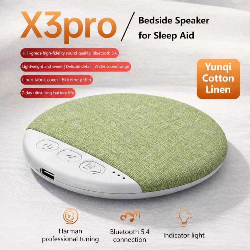 Compact Ultra-Thin Bluetooth Speaker with Nature Sounds & White Noise