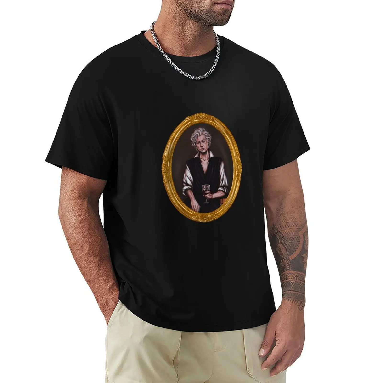 

Astarion Portrait T-shirt kawaii clothes shirts graphic tees customs design your own vintage clothes Men's cotton t-shirt