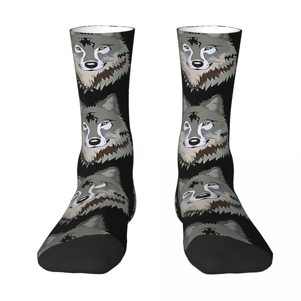 

Всесезонные короткие чулки Happy Grey Wolf, носки в стиле Харадзюку, сумасшедшие длинные носки в стиле хип-хоп, аксессуары для мужчин и женщин, рождественские подарки