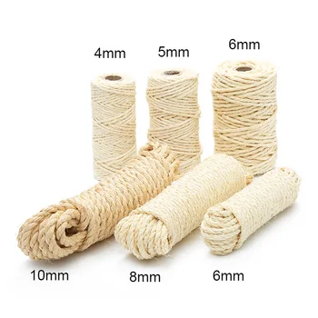 자연 Sisal 밧줄 고양이 나무 고양이 스크래치 포스트 Replacemen 로프 Sisal 보호 소파 Scratcher 로프 스크레이퍼 고양이 장난감