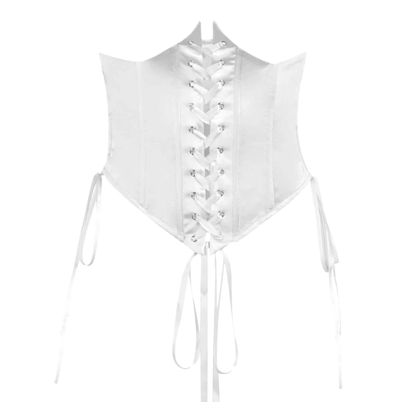 Women Waist Trainer Corset Solid Color/Floral Tie-up Bandage Strappy Cincher Shaper with Chest Support Bustiers