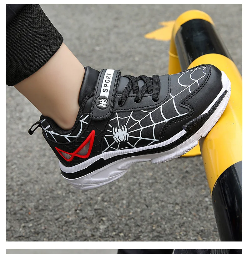 Brand Kids Cartoon Spider Sneakers Boys Comfortable Sports Shoes Outdoor Non-slip Tennis Shoes Lightweight Casual Running Shoes