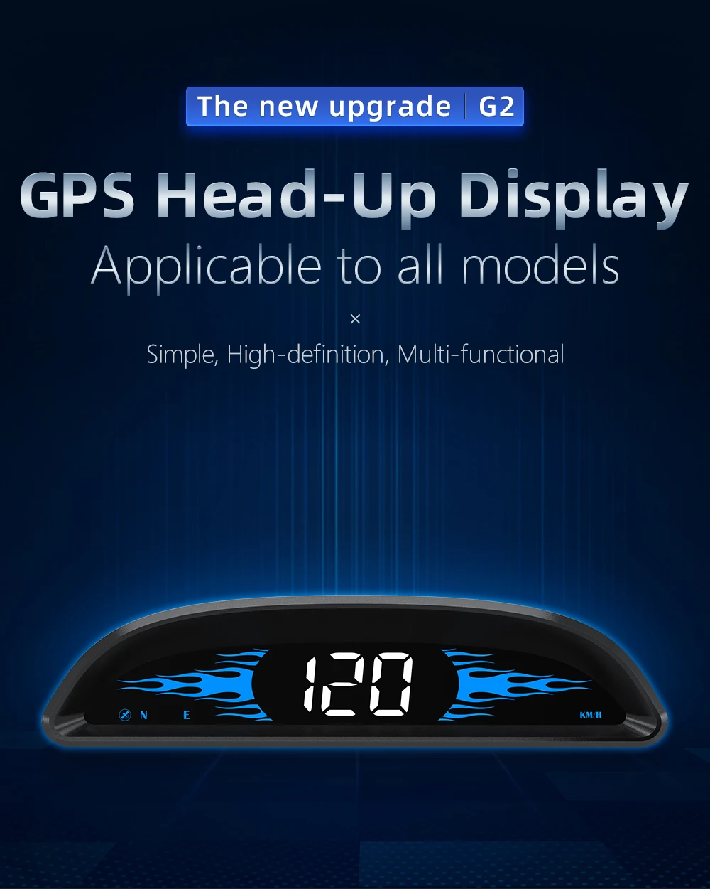 G2 B2 Head Up Display GPS / OBD Multifunctional Smart Car HUD Digital Speedomete