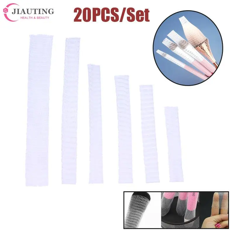 20Pcs Mesh Flexible Net Protectors Cover Sheath Beauty White Cosmetic Make Up Brushes Guards Convenient Brochas Maquillaje Tool makeup brush set makeup brush lip brush eyelashes brush facial mask brush eyelash removal brush eyelash cleaner brush eyelash brush makeup tool set makeup tool
