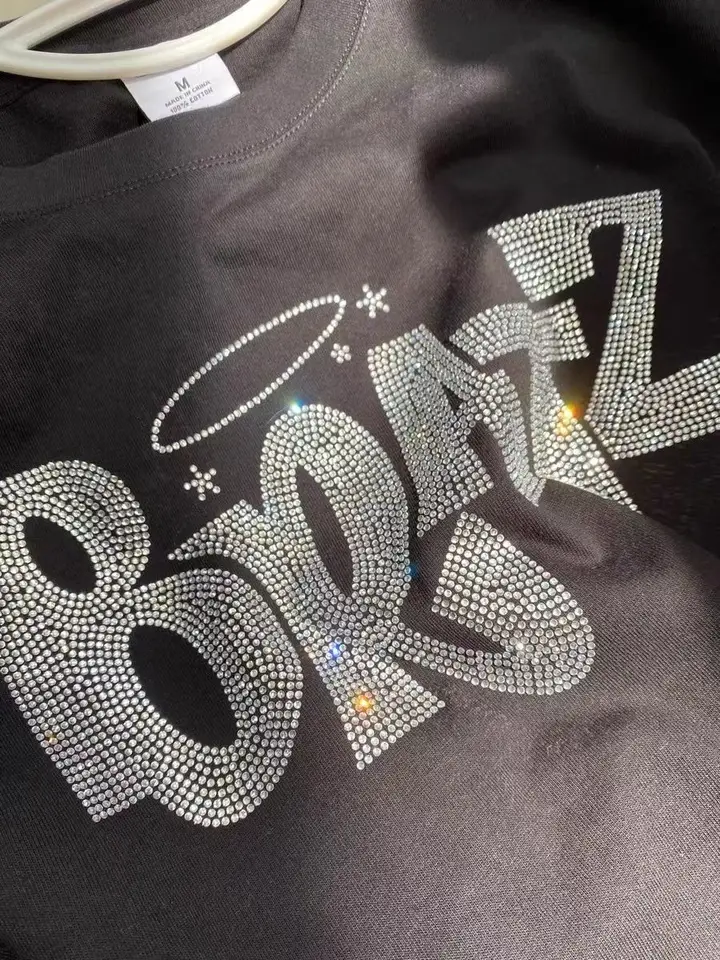 90's street clothing summer new Y2k women's Bratz rhinestone letter-printed  top O-neck vintage casual short-sleeved T-shirt - AliExpress