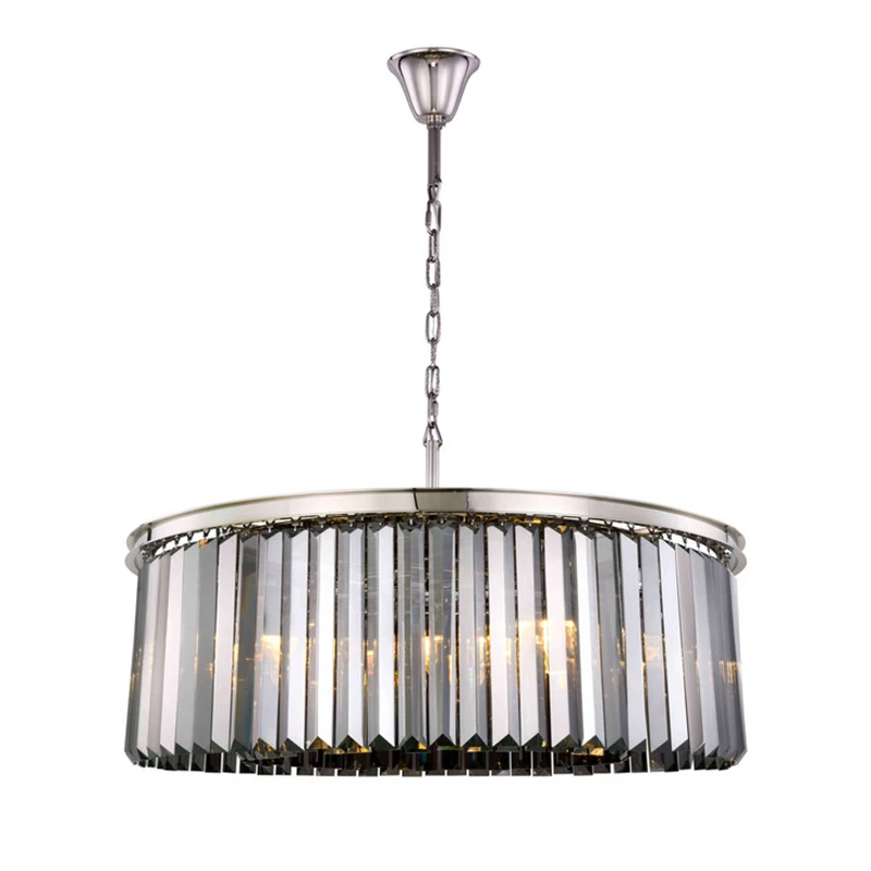 

Современная хрустальная люстра для гостиной серого цвета, потолочный светильник хромированный для спальни, Роскошный домашний декор, светодиодные лампы