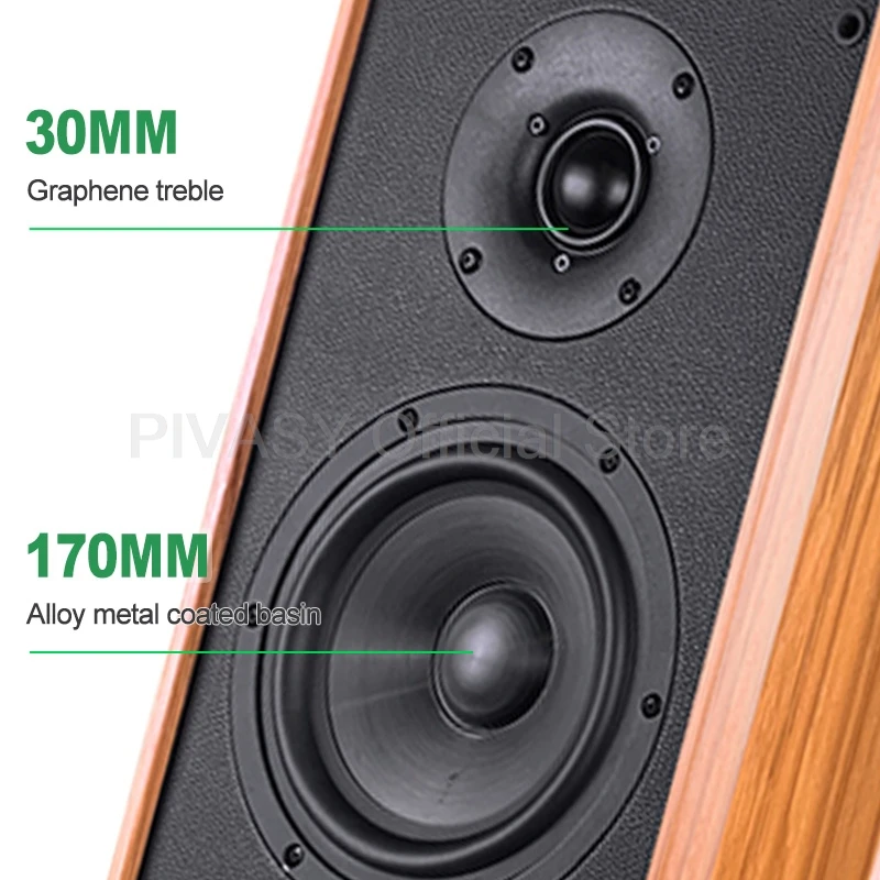 6.5 Inch 60W 4ohm HIFI Bookshelf Speaker Household Wooden Tweeter High Power Fever Sound Box 1 Pair for Home Theater System