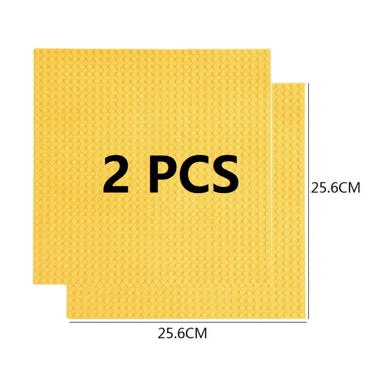 Set of 2 Classic Building Baseplates - Large Plastic Construction Block Bases