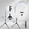 Fosoto FT-21N 21 Inch LED Photography Light Dimmable USB Charge Ring Lamp with Tripod Remote For Makeup Youtube Lighting 4