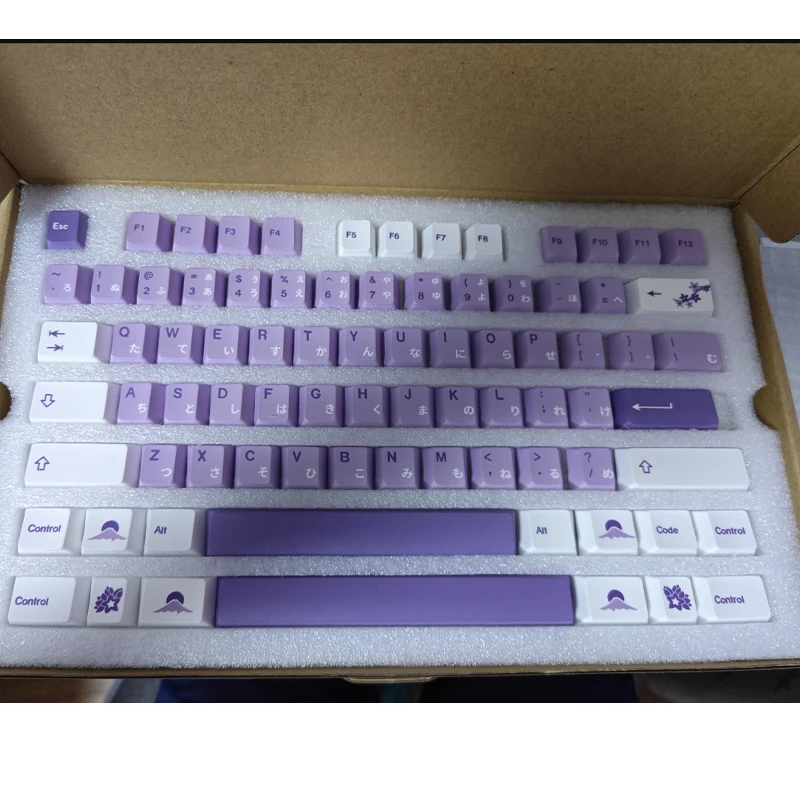 Teclas Gmk Wisteria Perfil Cereja Pbt Lados Sublimação de Tintura Interruptor mx Teclado Mecânico com Iso Enter 143 Teclas - Imagem 6