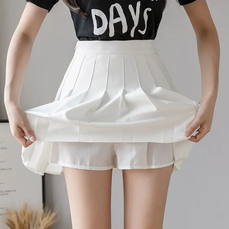 High-waisted black slimming skirt for my little one, new solid color skirt for spring and summer, women's style, pleated mid-length skirt.