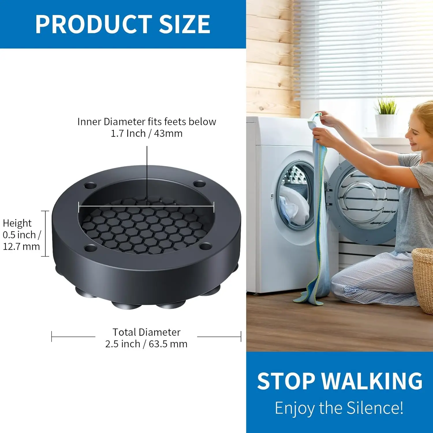 Washing Machine Refrigerator Anti-Vibration Silicone Non-Slip Feet Pad