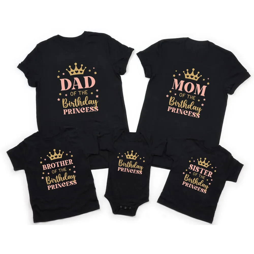 thumbnail image 1 of Lindos disfraces de princesas para cumpleaños, papá, mamá, familia, trajes a juego, camiseta para fiesta de cumpleaños de padre, madre e hijos, 1 of 5