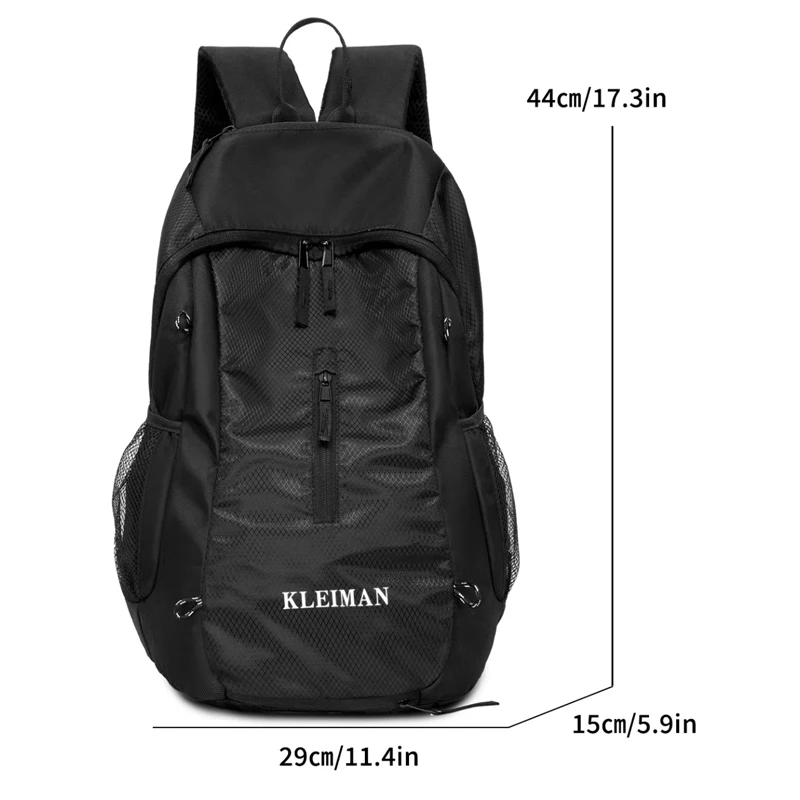 Durable nylon hiking backpack with adjustable shoulder straps and multiple pockets, ideal for mountaineering, camping, long-dist