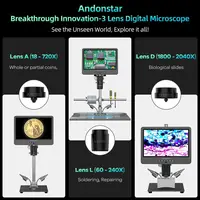 Andonstar 2024 New Trinocular 2000X UHD 2160P HDMI Digital Microscope AD246SM-Plus for PCB SMD Soldering for Phone Repair Tools 2
