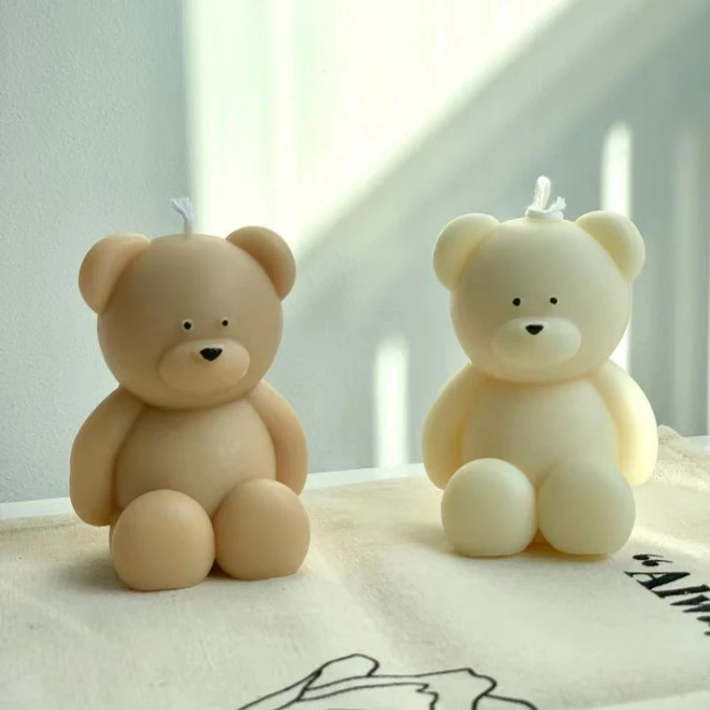 Cute Bear Candle Mold DIY Aromatherapy Candle Silicone Mold Plaster Mold  Candle Making Supplies Candle Forms Gift handmade