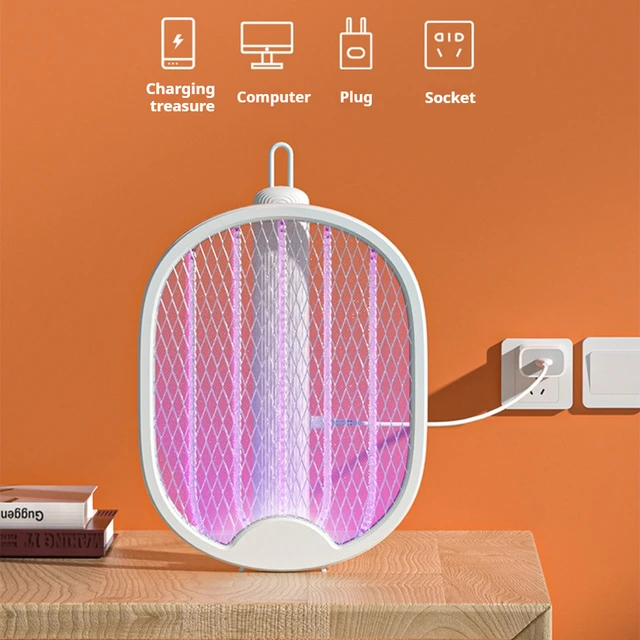 3000V Foldable Electric Mosquito Killer USB Rechargeable Fly Trap Mosquito Swatter Racket Insect Killer With UV Light Bug Zapper 3