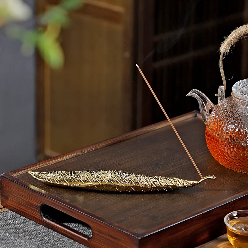 Golden Leaf Lotus Incense Holder 4