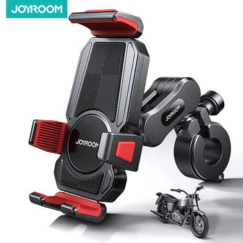JOYROOM Aluminum Alloy Motorcycle Phone Holder Metal Motorcycle Phone Mount with Vibration Dampener for Motorcycle Bike Bicycle