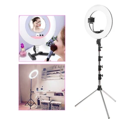 18in LED Dimmable Live Streaming Ring Light Photography Selfie Cosmetic Fill Light