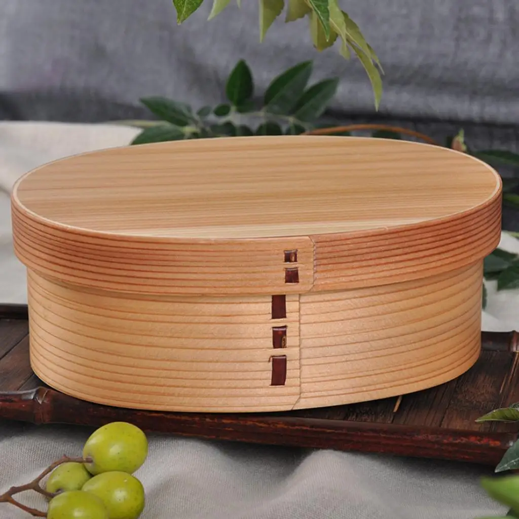 Wooden Lunch Box Bento Box Sushi Sandwich Appetizer Container Portable