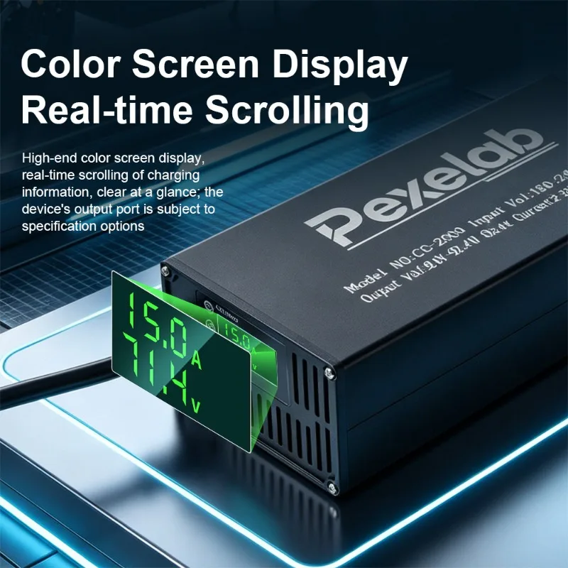 HD 20S 조절식 전류 84V 1A10A LCD 220V 리튬이온 LiFePO4 리튬 배터리 충전기 (포크리프트, 바닥 청소기용) 영국/EU/호주 플러그