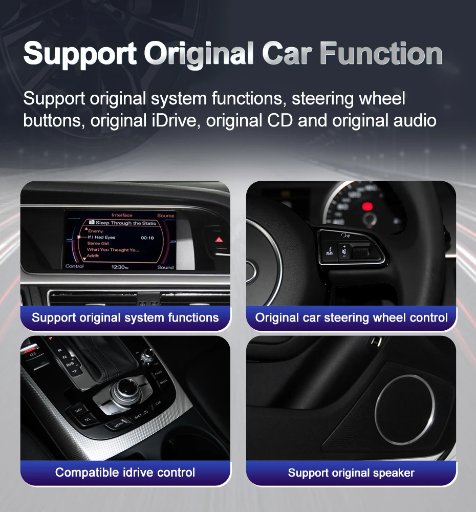 Qualcomm Snapdragon 680 6225 Silvery 2.4GHz Wireless CarPlay Auto For AUDI A4 B8