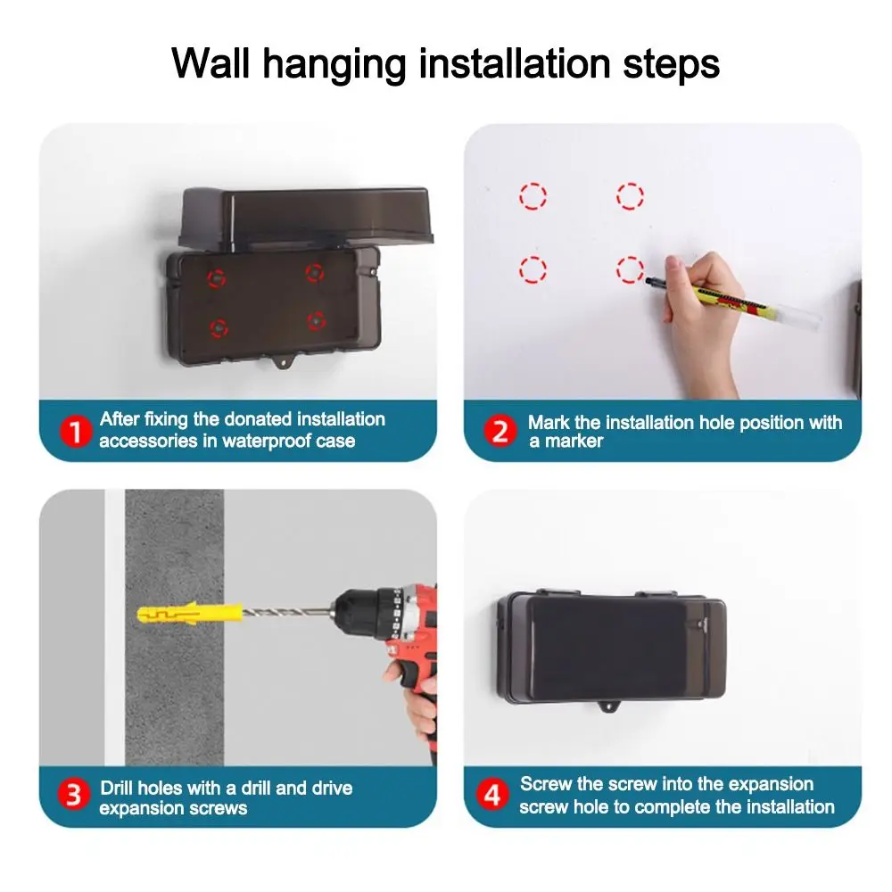 Plastic Cable Management Box Rain-Proof Weather Proof for Outlet Plug Socket