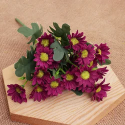 Silk Daisy Artificial Flowers for Home and Event Decoration (Purple Red)