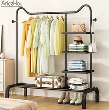 Porte manteau en acier inoxydable, étagère de séchage pour vêtements, garde robe, cintre sur pied