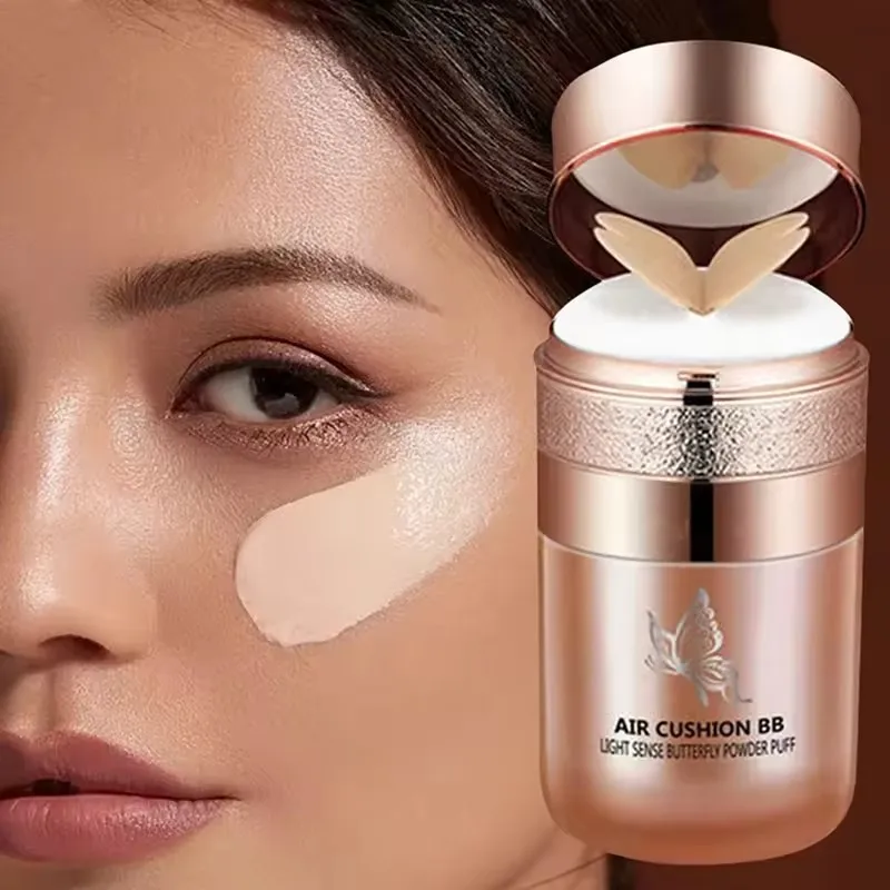 Air Cushion BB Cream Butterfly Powder Puff Moisturizing Foundation Concealer Whitening Oil-control Waterproof Makeup Cosmetics 4