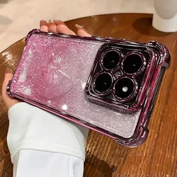 Luxury Gradient Glitter Plating Soft Phone Case Cover for OPPO A5 5G (Pink)