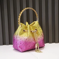 Elegant Rhinestone Evening Clutch Bag - Luxury Designer Crystal Shoulder Handbag (Multicolor C)