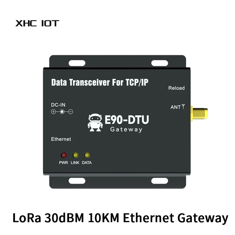 

Ethernet Gateway LoRa 915MHz XHCIOT E90-DTU(900SL30-ETH)-V2.0 30dBm 10km MQTT TCP UDP DC 8V~28V RSSI SMA-K Transceiver Modem