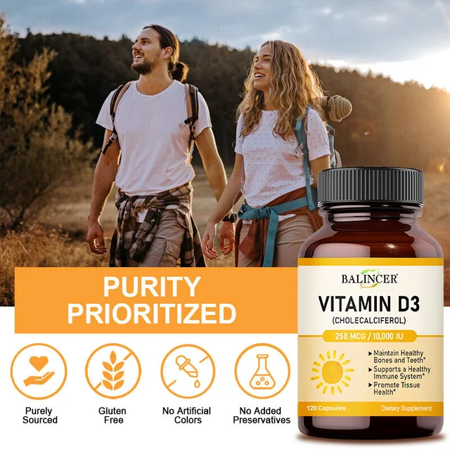 646-368fd1.jpg Vitamin D3 10,000 IU Capsules for Supporting Bone, Teeth, Muscle, Tissue and Immune Health, Non-GMO