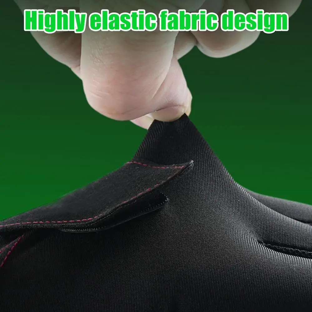 Description Picture 4 of item1Pc Billiards Glove Left Hand Three Finger Snookers Billiard Glove Non Slip Stickers Elasticity Billiard Cue Shooter Sport Glove