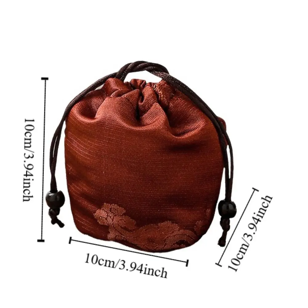 Chinese Style Teacup Drawstring Cloth Pouch Multifunctional Portable Small Item Pouch Practical Exquisite Teaware Storage Bag