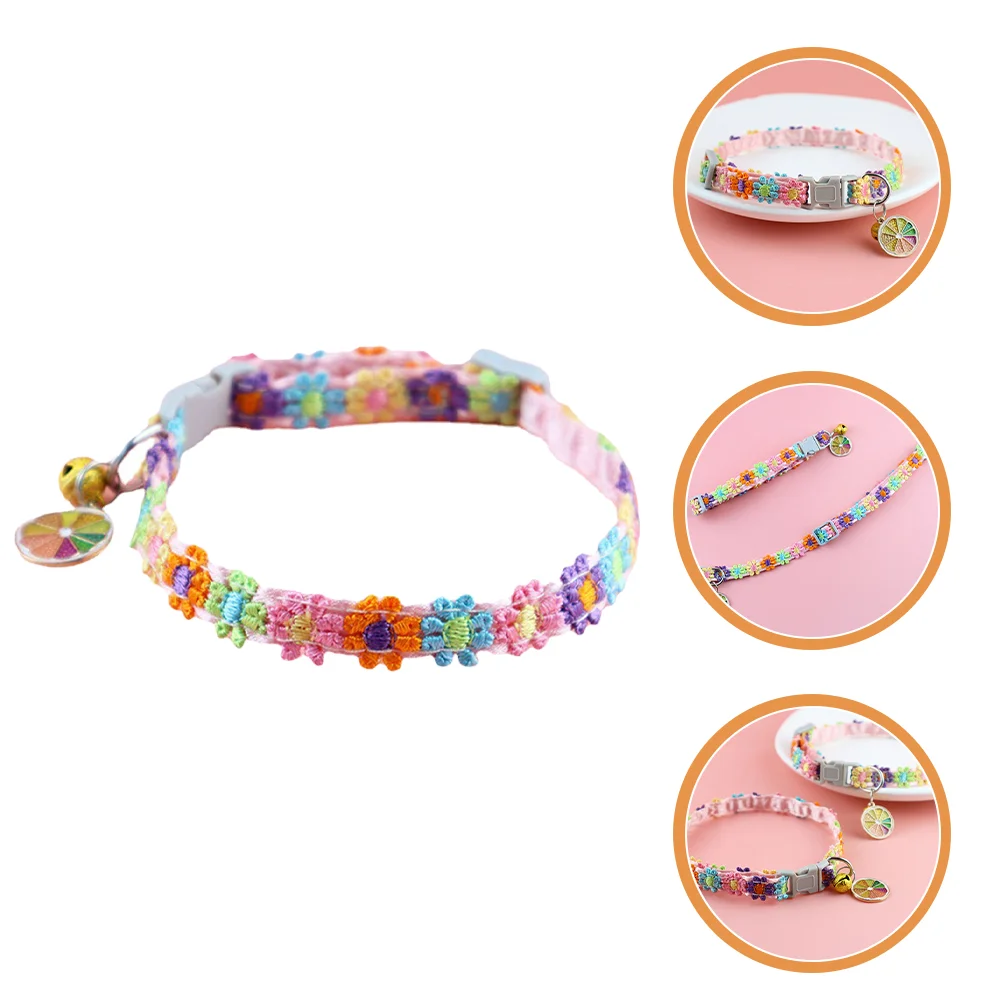 

Collar Dog Cat Puppy Collars Cats and Dogs The Flowers Colorful Lovely Kitten Adjustable Reusable Polyester