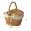 ZK20 Rattan Storage Basket Large Capacity Portable Rustic Picnic Basket with Lid and Handle Fruit Storage Basket 2