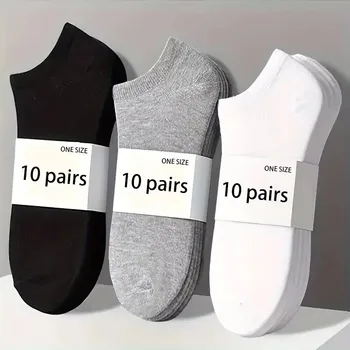 Lot de 5/10 paires de chaussettes unisexes confortables pour tous, respirantes et légères – idéales pour le sport et le quotidien.