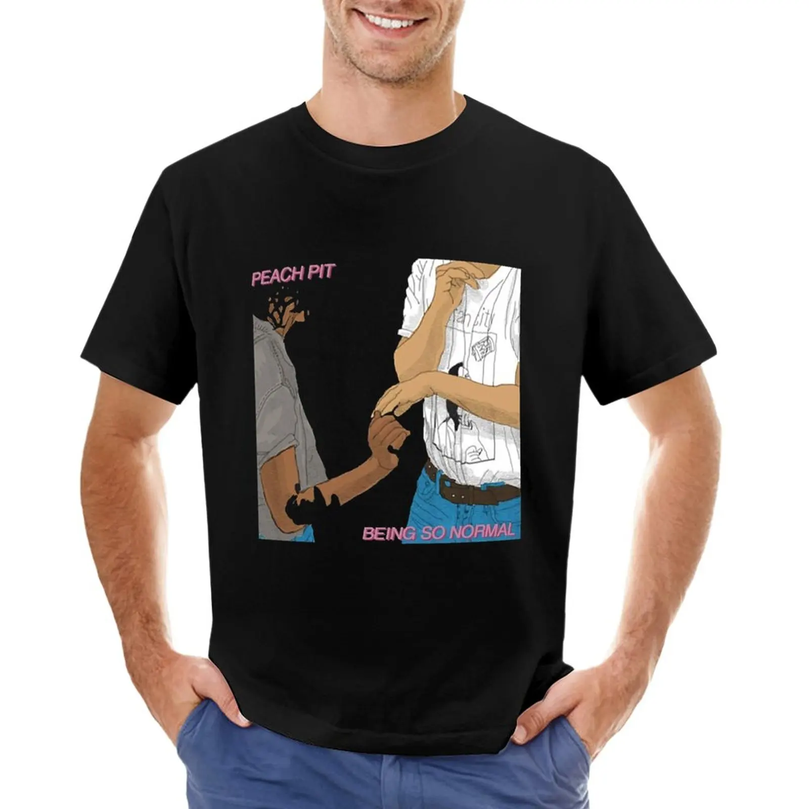 

Pea-ch Pit Band Being So Normal Cover Art 1 T-Shirt animal prinfor boys vintage clothes funnys Short sleeve tee men